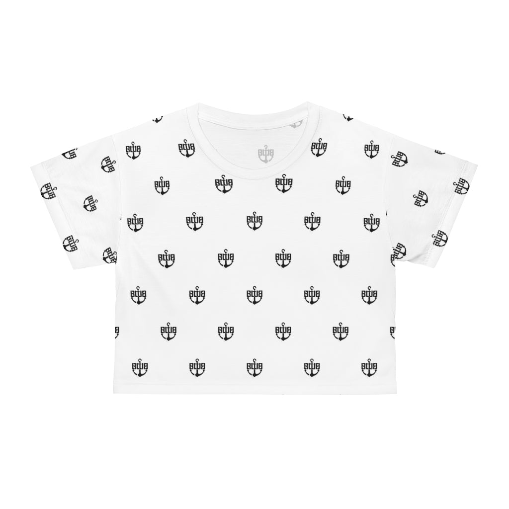 White BWB All Over Crop Tee